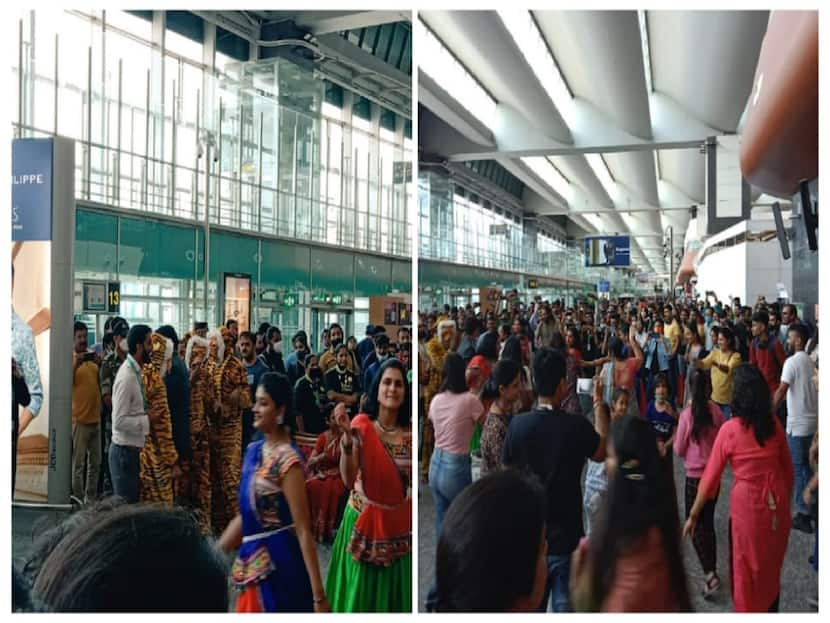 Navratri Zeal Best Explored As Passengers Break Impromptu Garba Dance At Bangalore Airport