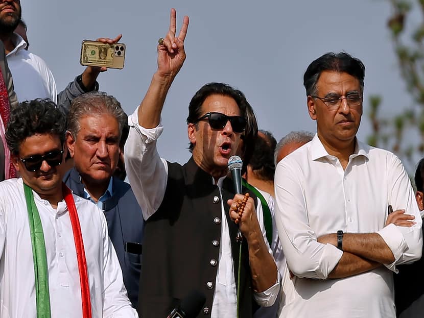 Imran Khan At Protest March For Early Polls