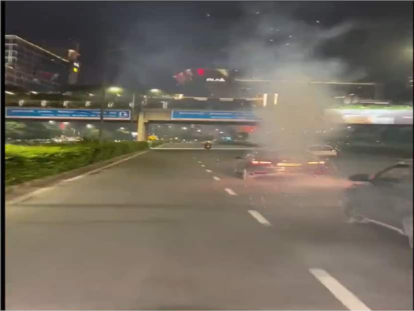 Three Arrested After Video Of Crackers Being Burst From Moving Car On Busy Road Goes Viral