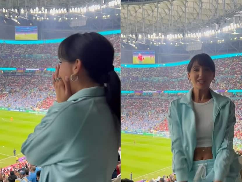 Nora Fatehi Reacts As Her 'Light The Sky' Anthem Plays At FIFA World Cup In Qatar; Watch