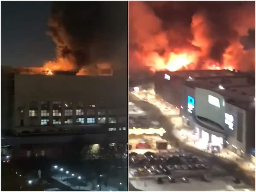 Russian Emergency Services Battle Massive Blaze In Moscow Suburb As Fire Breaks Out At Large Shopping Center